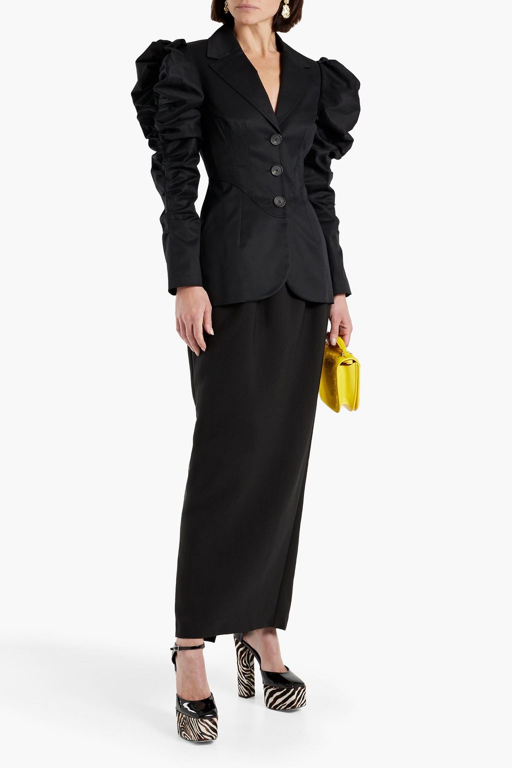 CAROLINA HERRERA بليزر من التويل المصنوع من مزيج القطن بتصميم ملموم