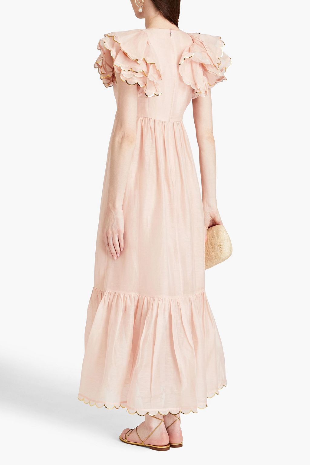 ZIMMERMANN Ruffled linen and silk-blend maxi dress