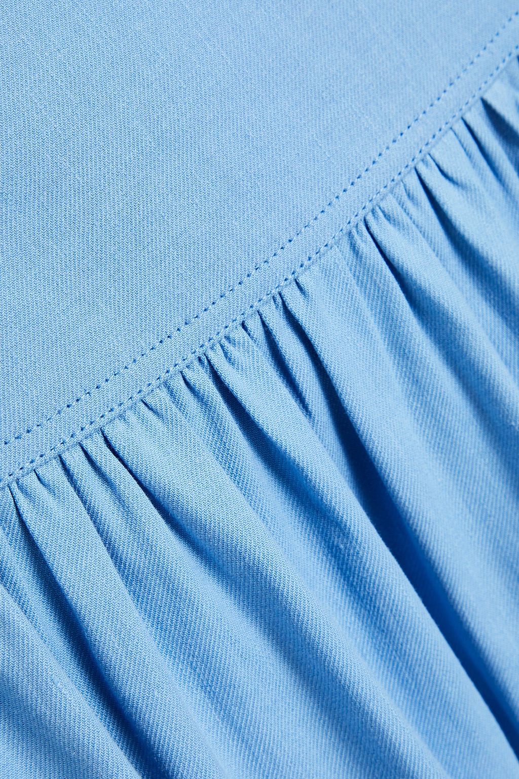 JOSEPH Samira gathered linen-blend twill midi skirt