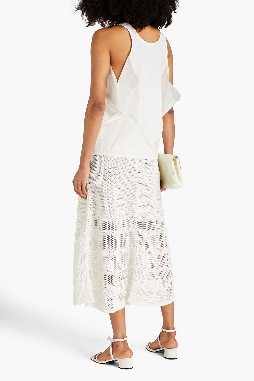 JOSEPH Crochet cotton midi skirt