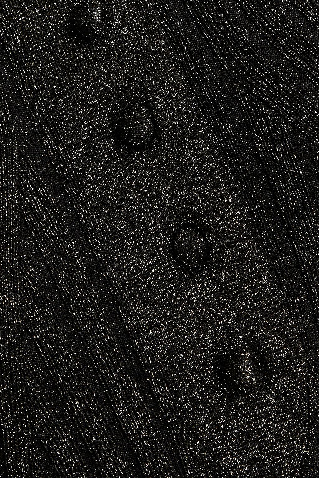 ZIMMERMANN Pullover aus Rippstrick in Metallic-Optik mit Polokragen