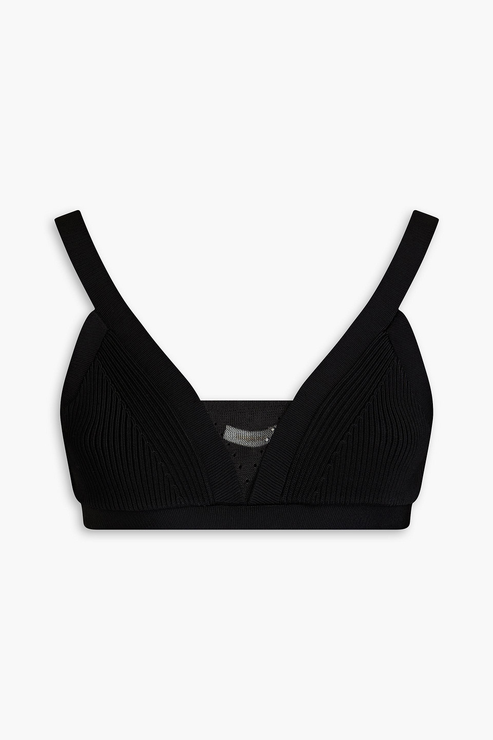 Zimmermann Ribbed-knit Bra Top In Black