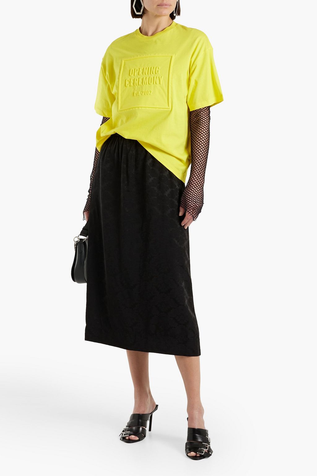 GANNI Jacquard midi skirt