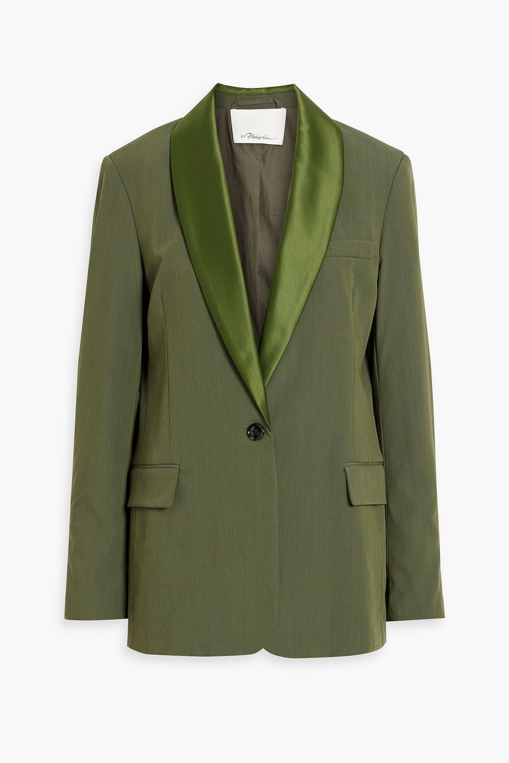 3.1 PHILLIP LIM Satin-trimmed wool-blend crepe blazer | THE OUTNET