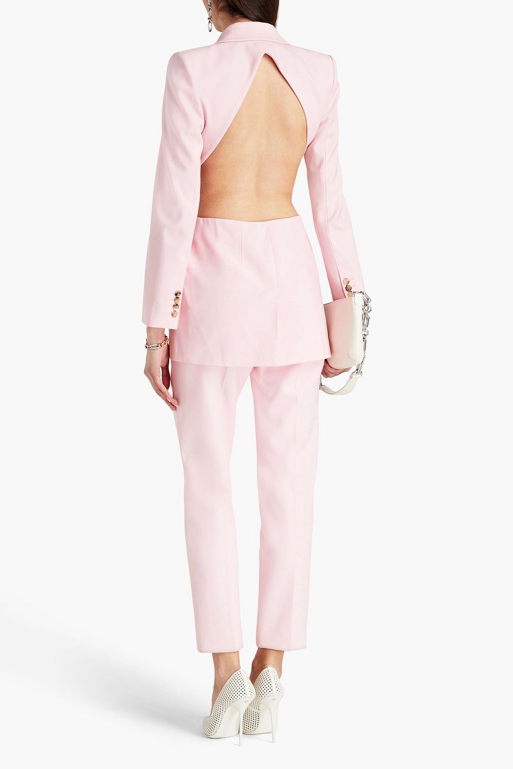 MCQUEEN Open-back wool-twill blazer