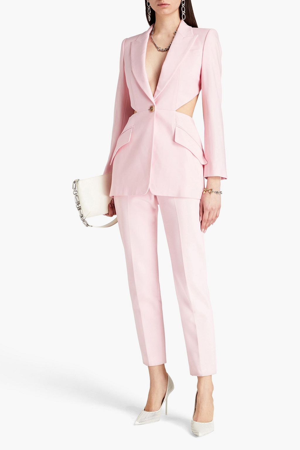 MCQUEEN Open-back wool-twill blazer