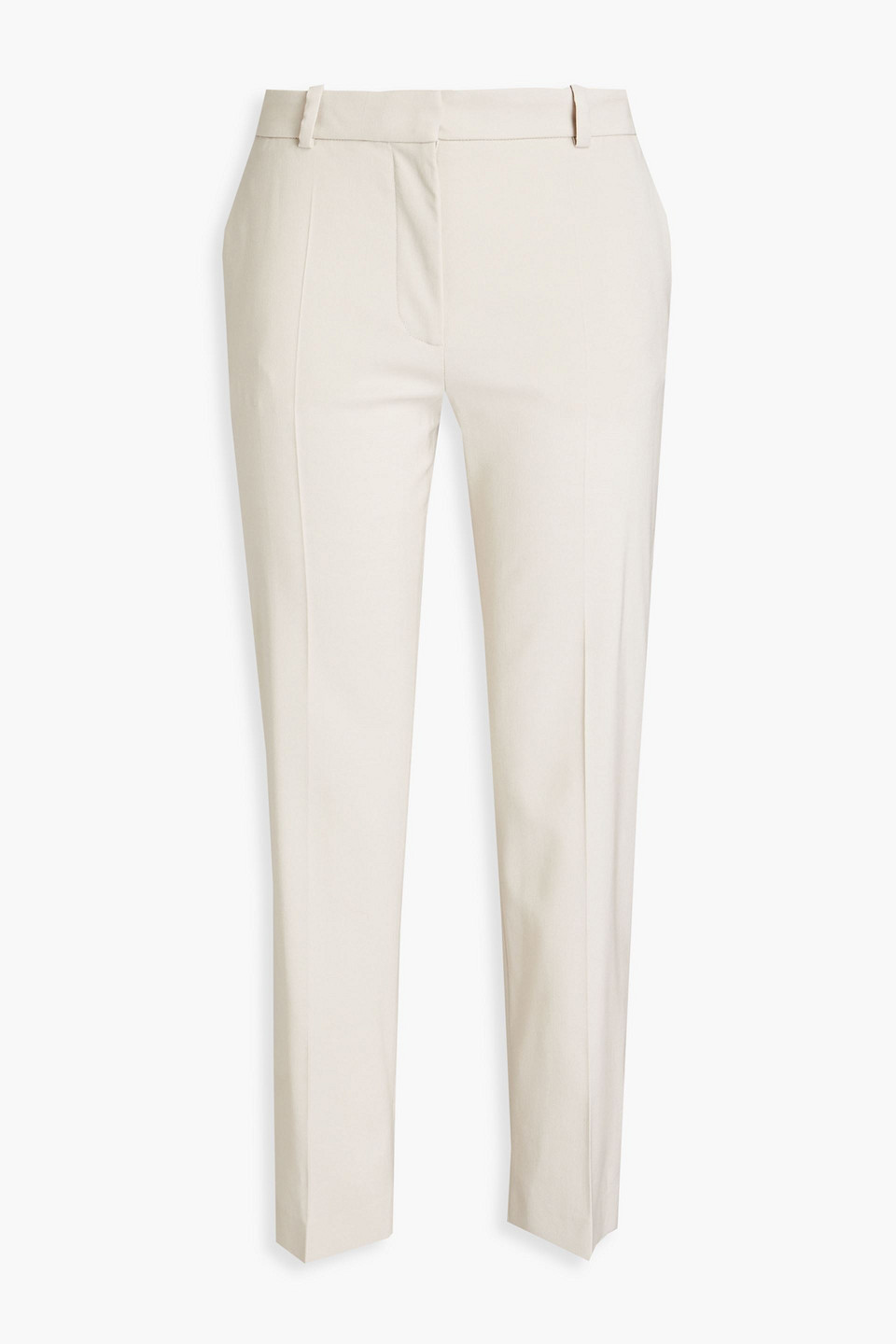 Joseph Coleman Wool-blend Twill Straight-leg Trousers In White