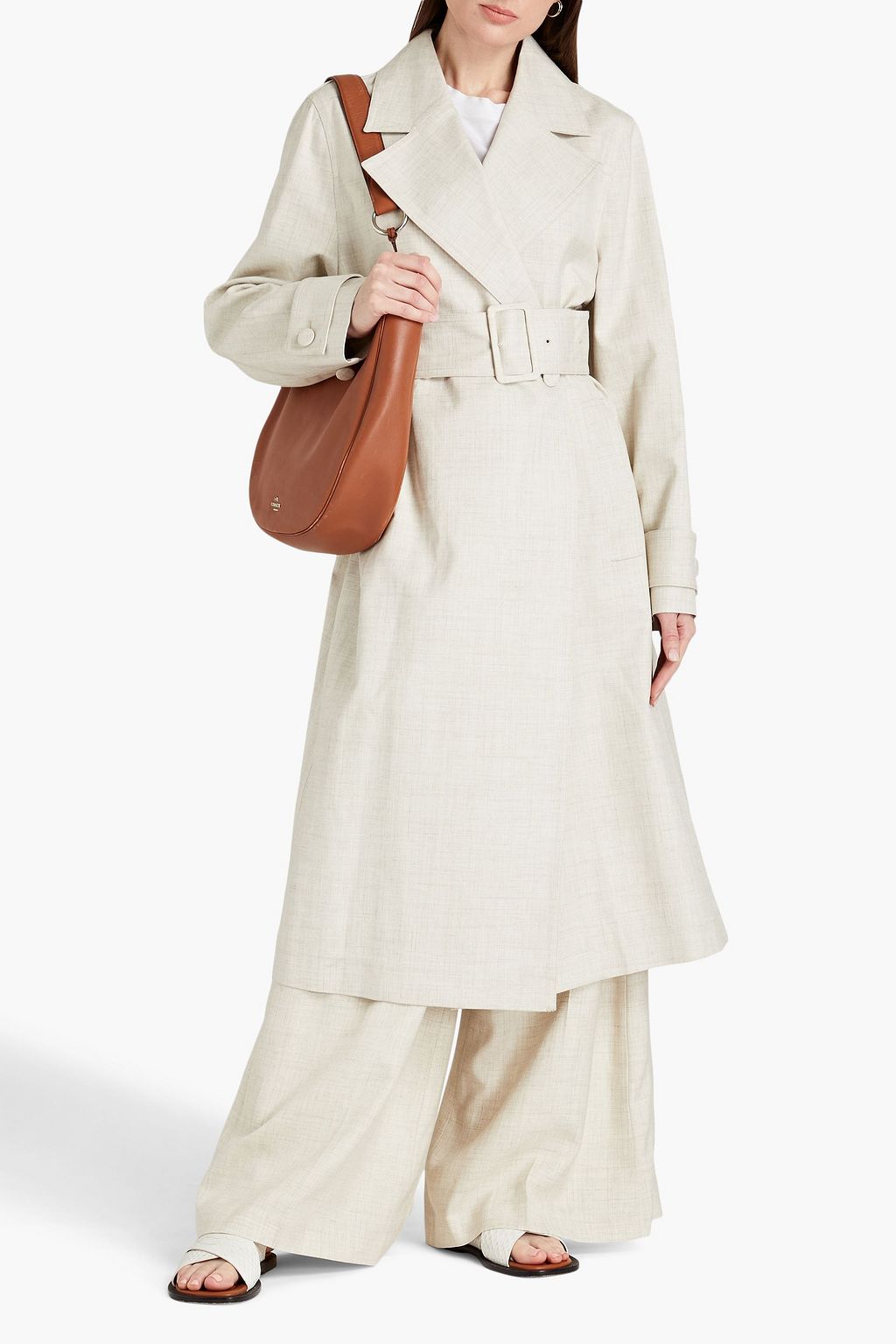 JOSEPH Charah belted mélange woven trench coat