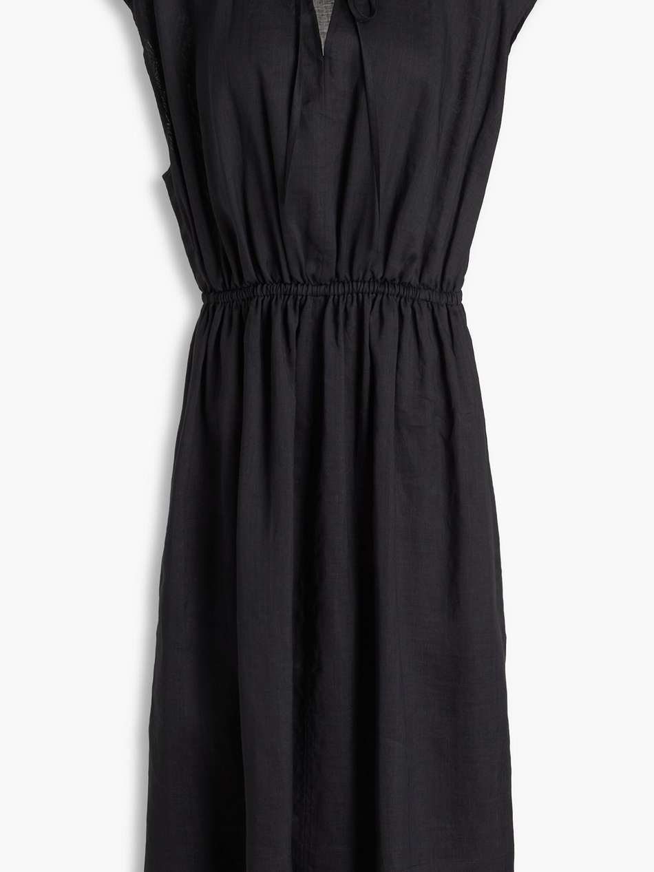 delcie gathered ramie-voile midi dress
