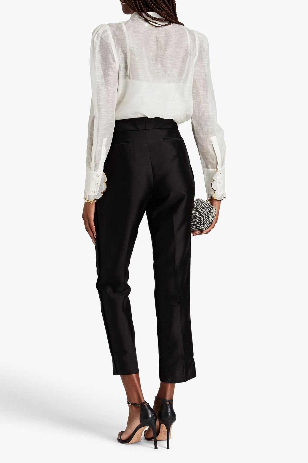 ZIMMERMANN Wool and silk-blend twill tapered pants