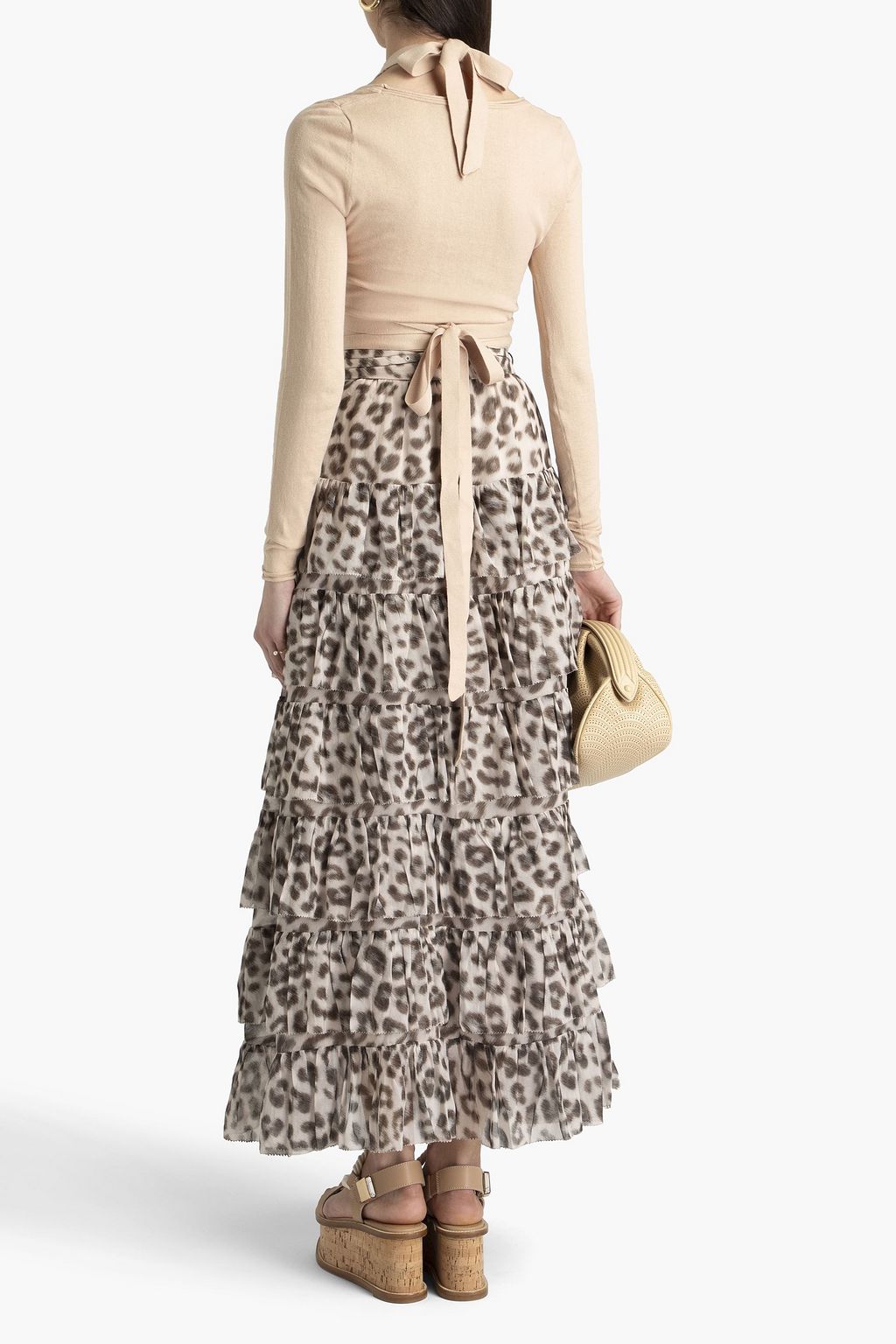ZIMMERMANN Layered cotton-blend halterneck top
