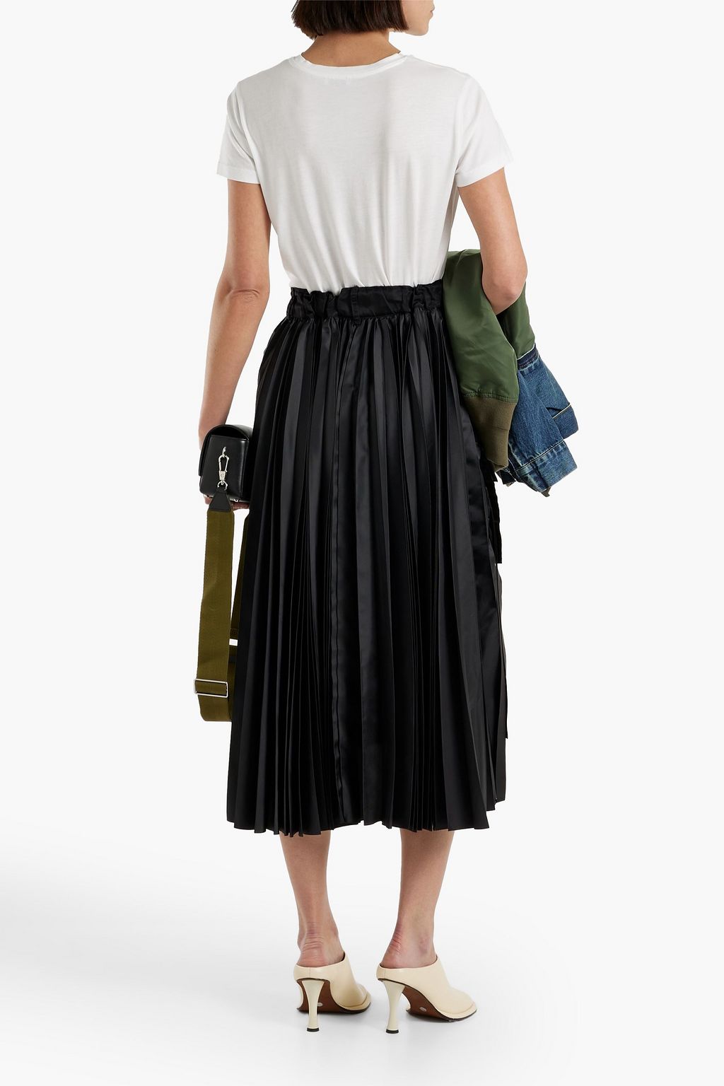 SACAI Pleated shell midi skirt