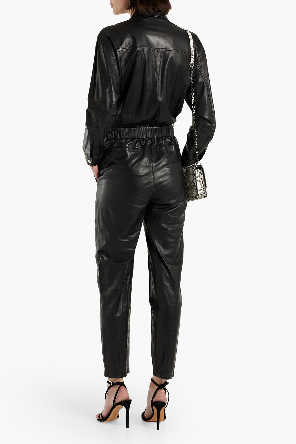 Leather Jumpsuit In Black