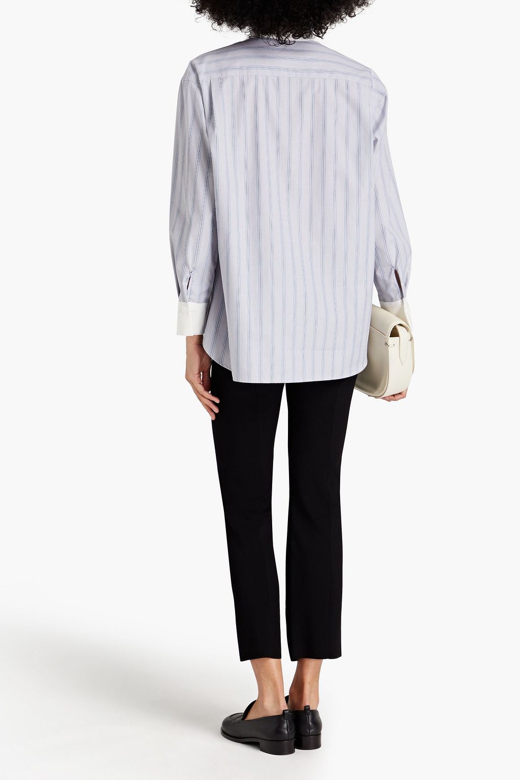 SANDRO Striped cotton-poplin shirt
