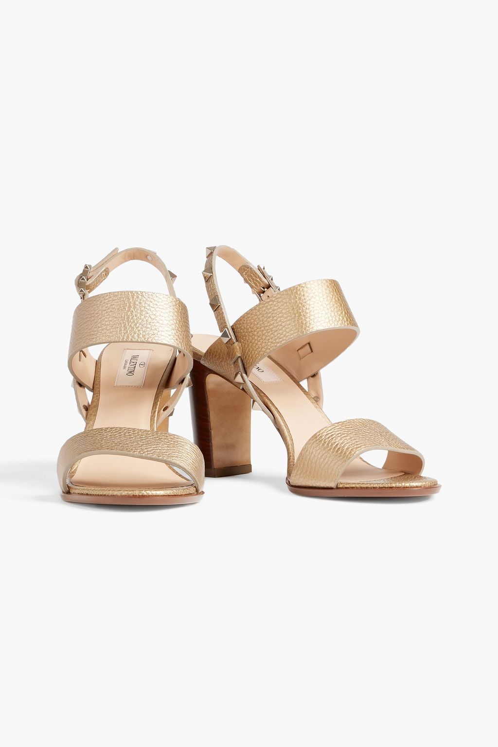 VALENTINO GARAVANI Studded pebbled-leather sandals