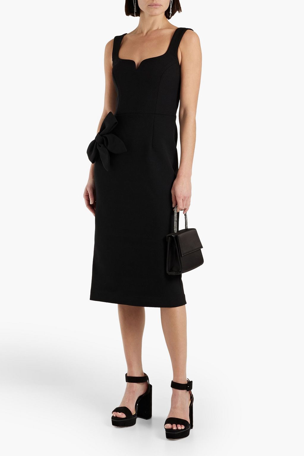 REBECCA VALLANCE Galerie bow-embellished crepe dress