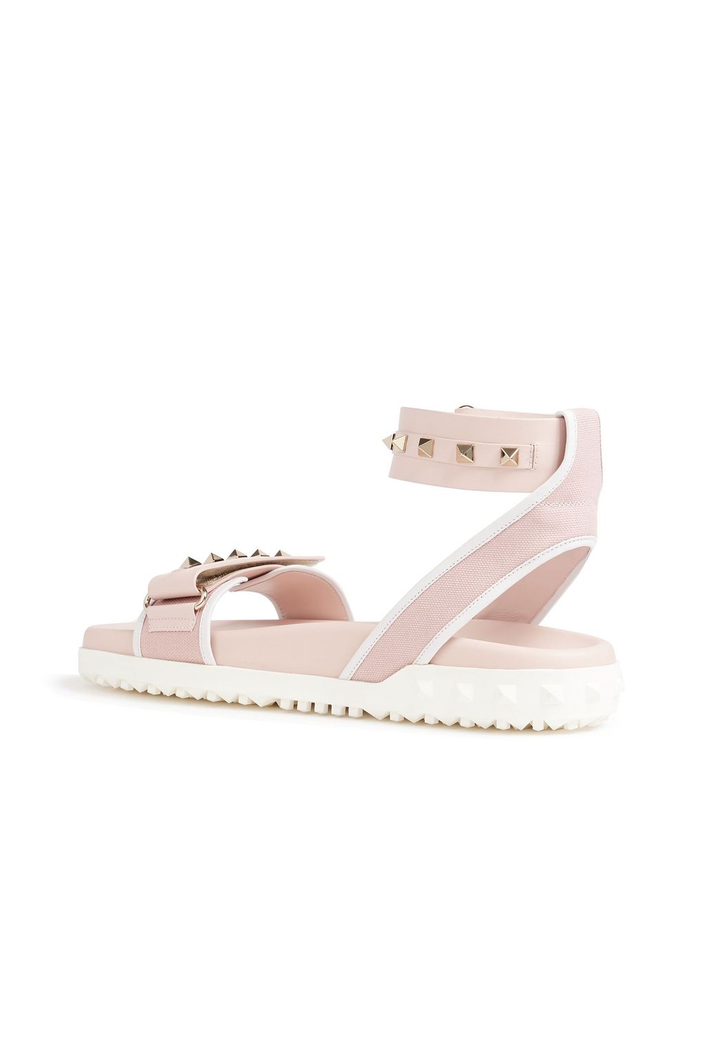 VALENTINO GARAVANI Rockstud canvas and leather sandals
