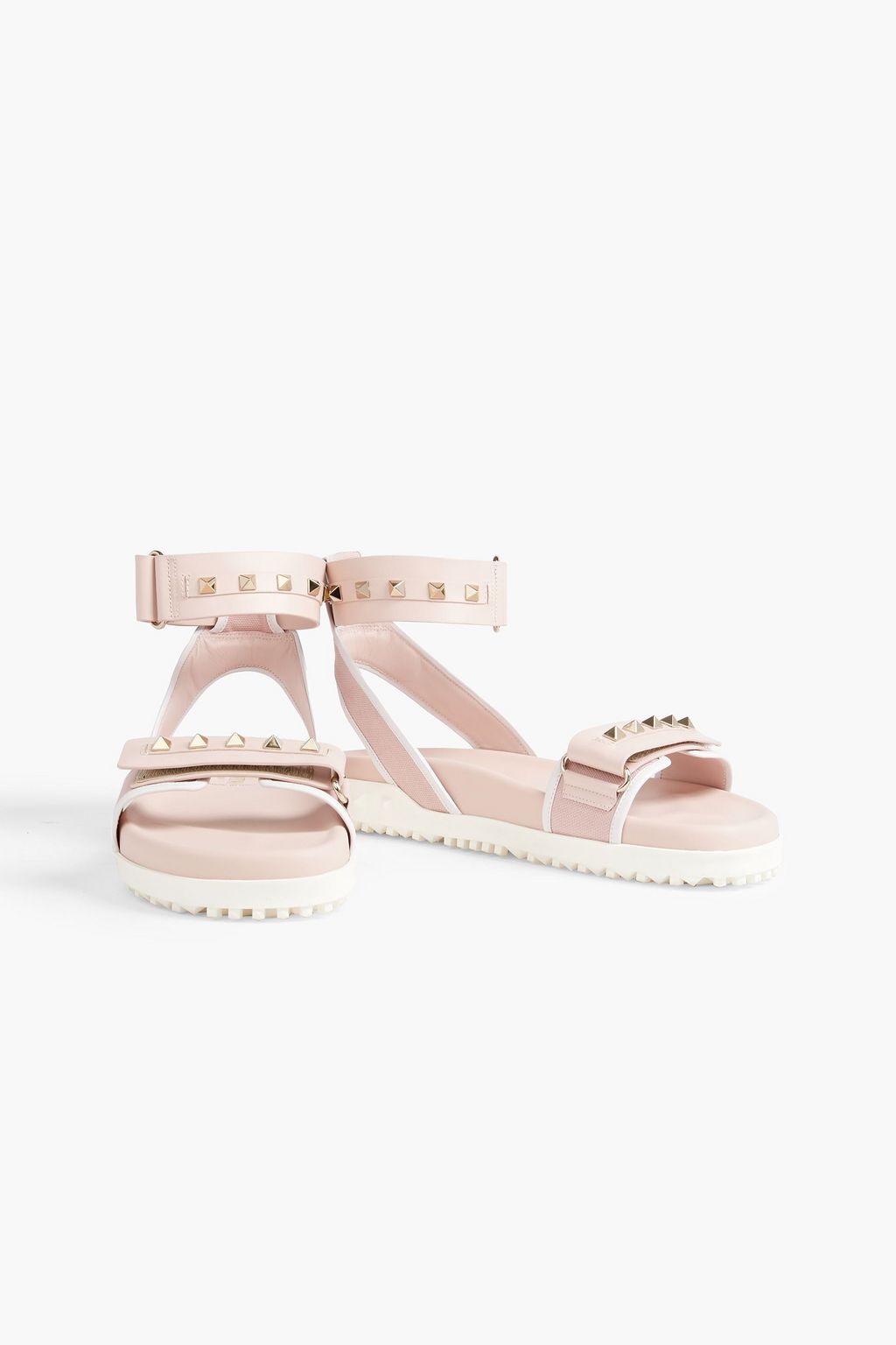 VALENTINO GARAVANI Rockstud canvas and leather sandals