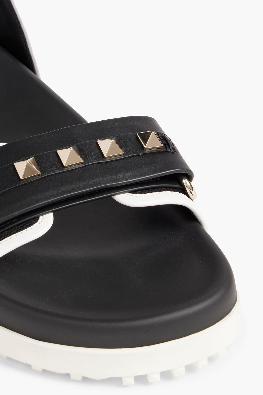 VALENTINO GARAVANI Rockstud canvas and leather sandals