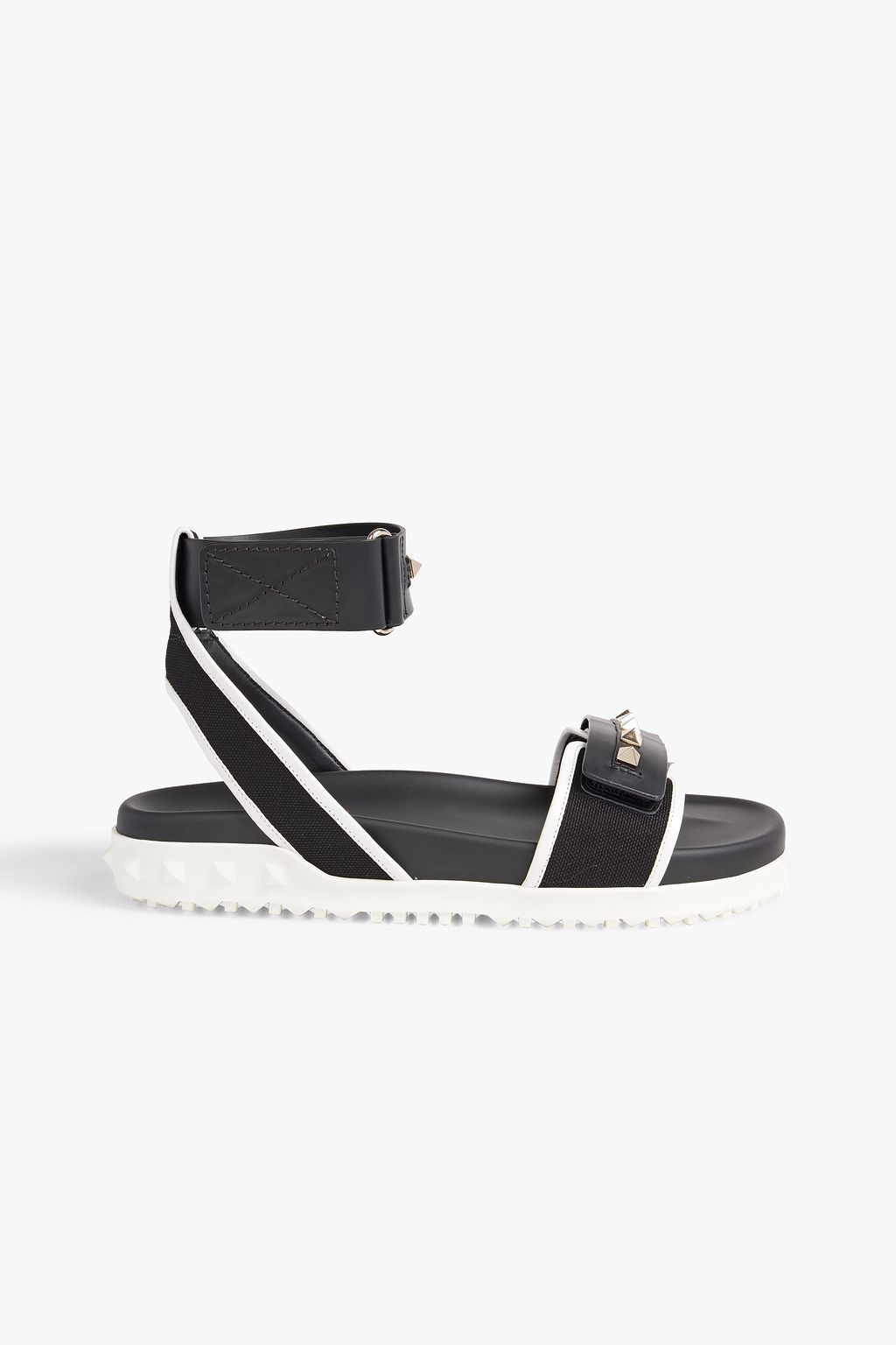 Canberra bunke belastning VALENTINO GARAVANI Rockstud canvas and leather sandals | Sale up to 70% off  | THE OUTNET