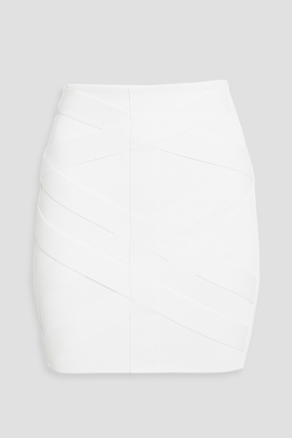 Balmain High-waisted Panelled Mini Skirt In White