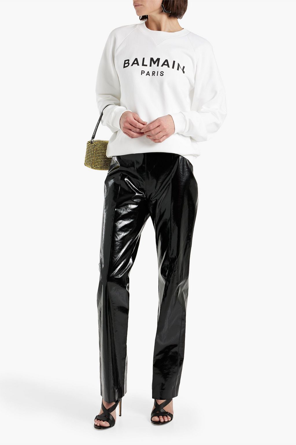 BALMAIN Printed French cotton-terry sweatshirt