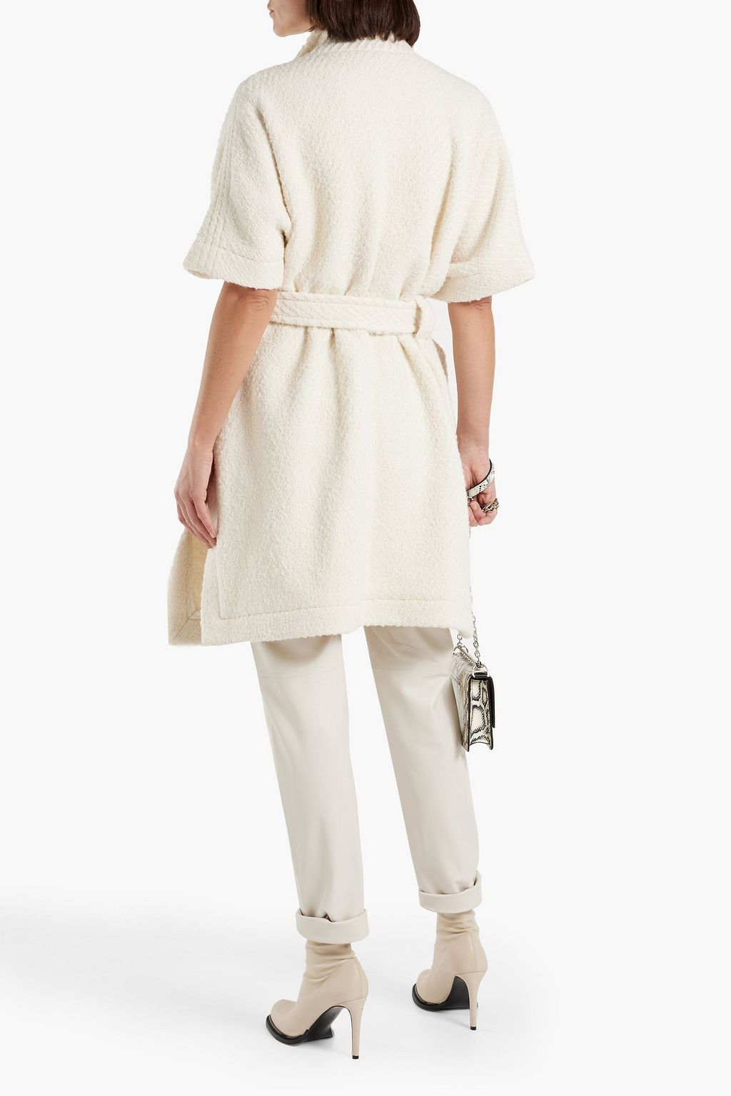 IRO Handee belted bouclé-tweed cape