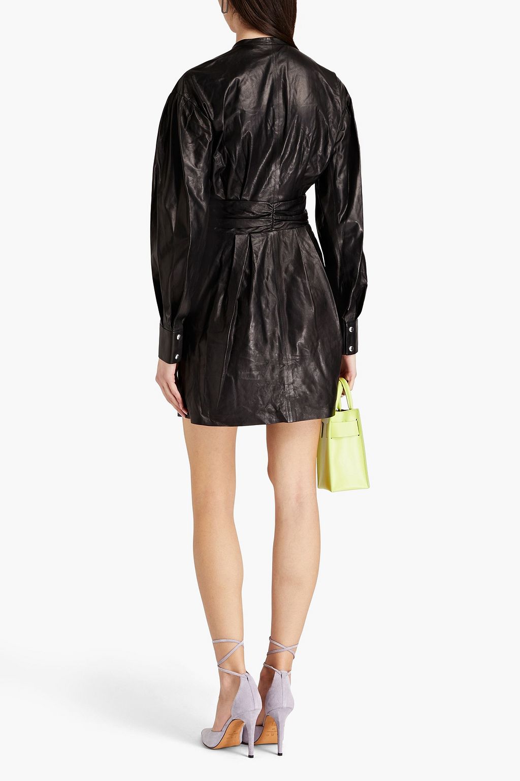 IRO Amboar ruched leather mini dress