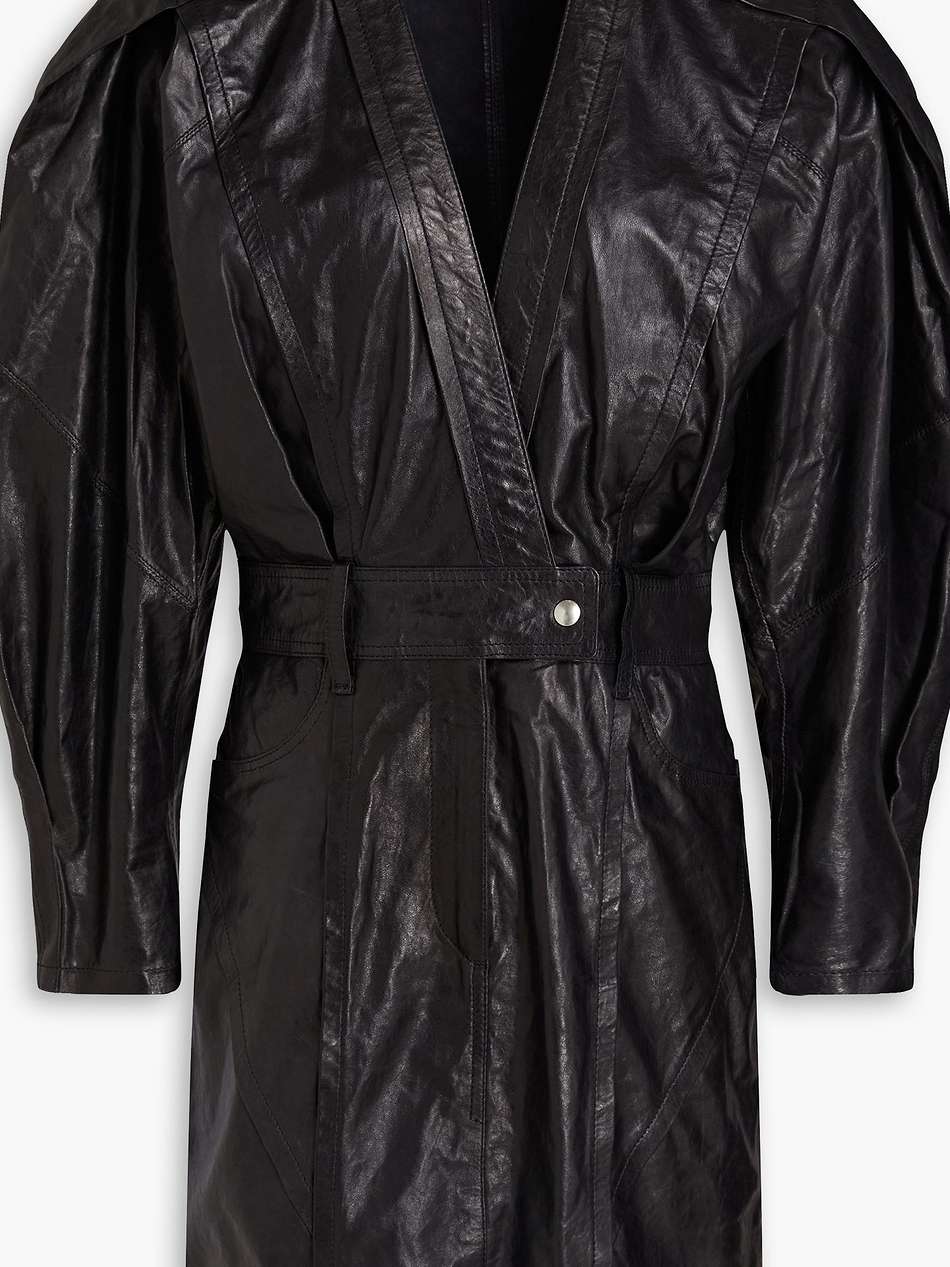 kala crinkled-leather mini dress