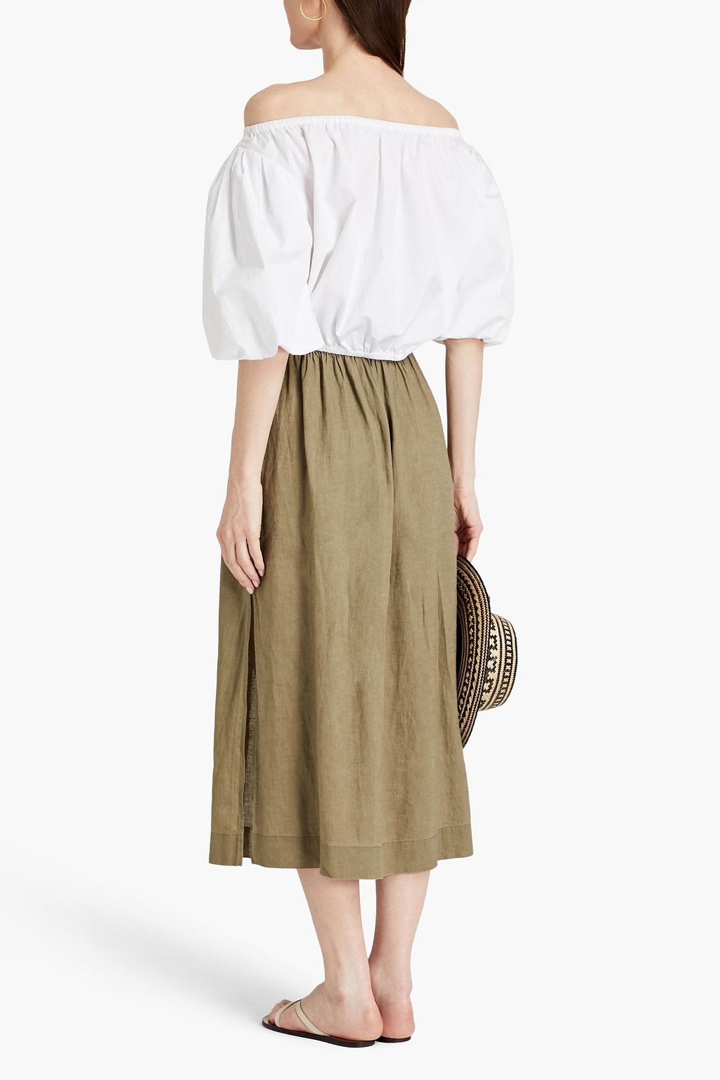 HEIDI KLEIN Smocked linen midi skirt