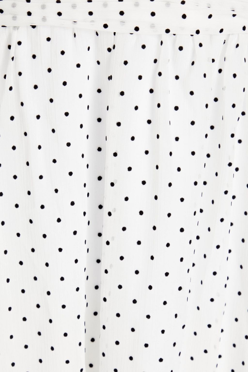 SELF-PORTRAIT Pleated flocked polka-dot crepon maxi dress