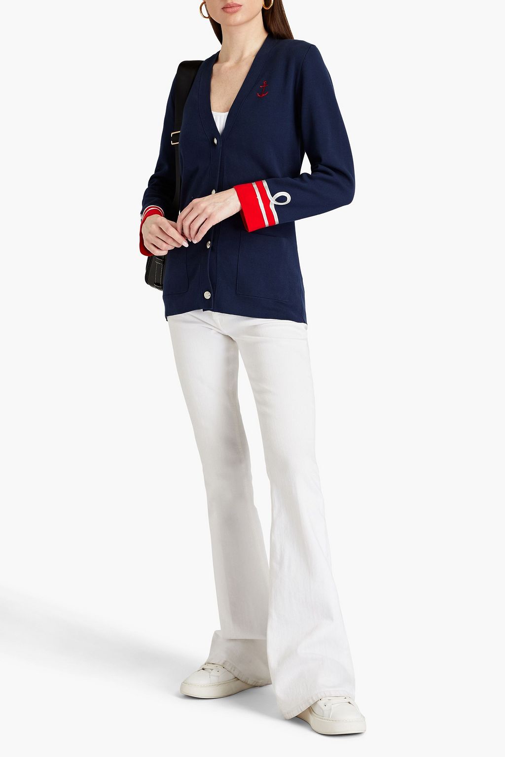 BOUTIQUE MOSCHINO Embroidered cotton cardigan