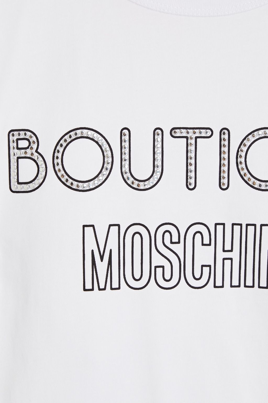 BOUTIQUE MOSCHINO Studded printed cotton-jersey T-shirt