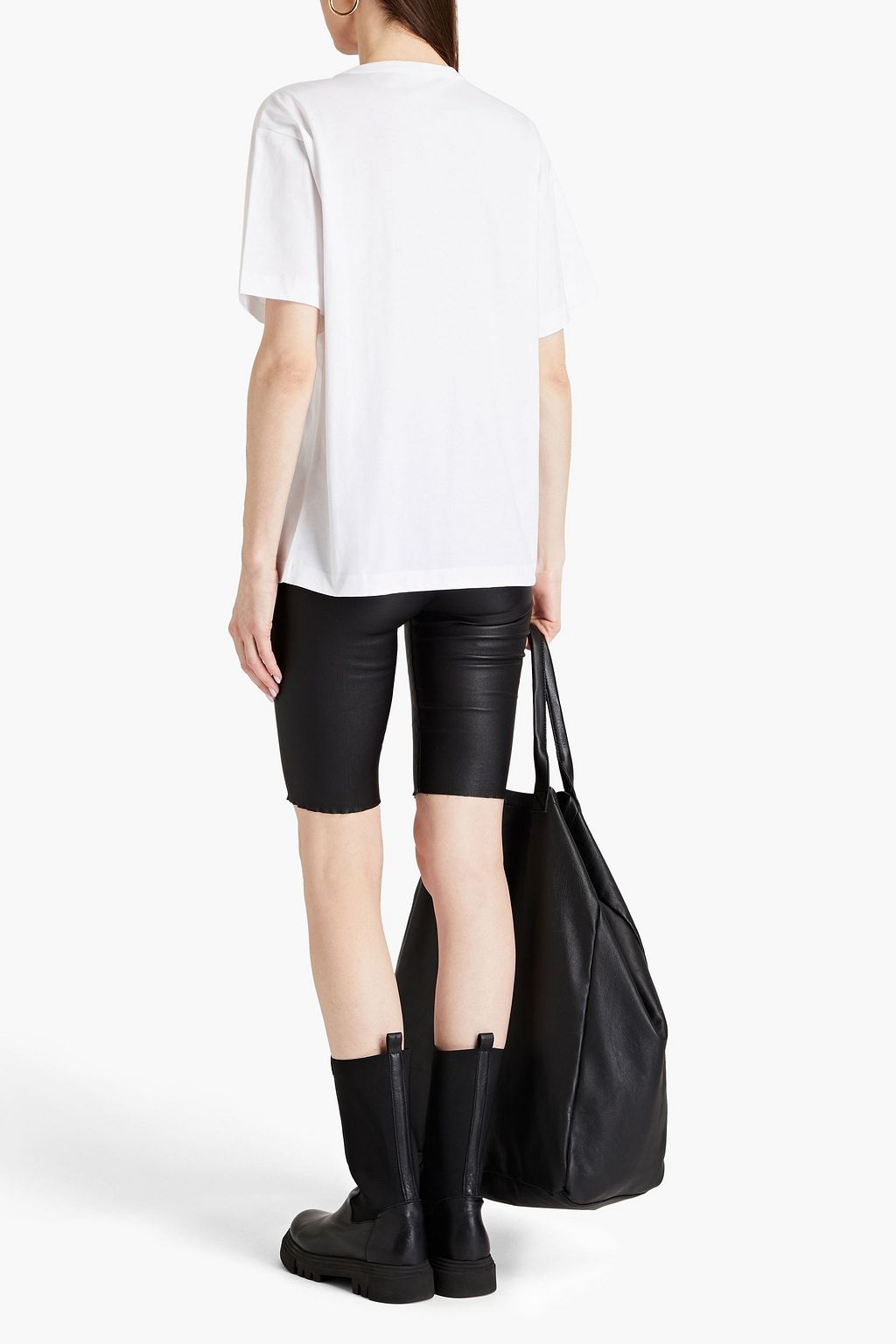 BOUTIQUE MOSCHINO Studded printed cotton-jersey T-shirt