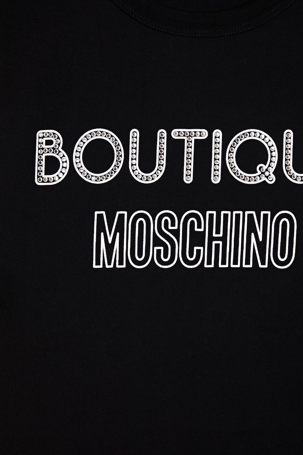 BOUTIQUE MOSCHINO Studded printed cotton-jersey T-shirt