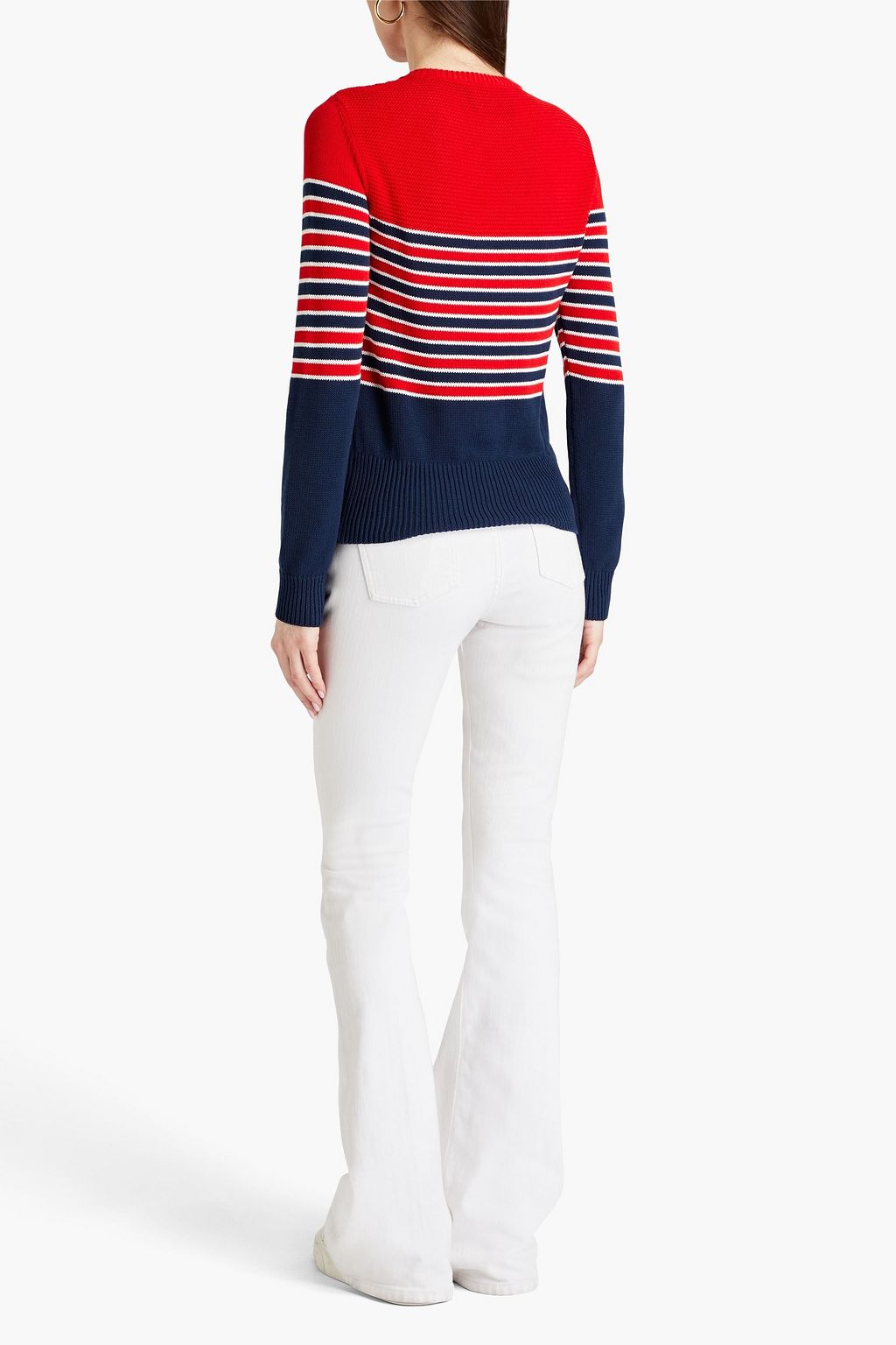 BOUTIQUE MOSCHINO Button-embellished striped cotton sweater