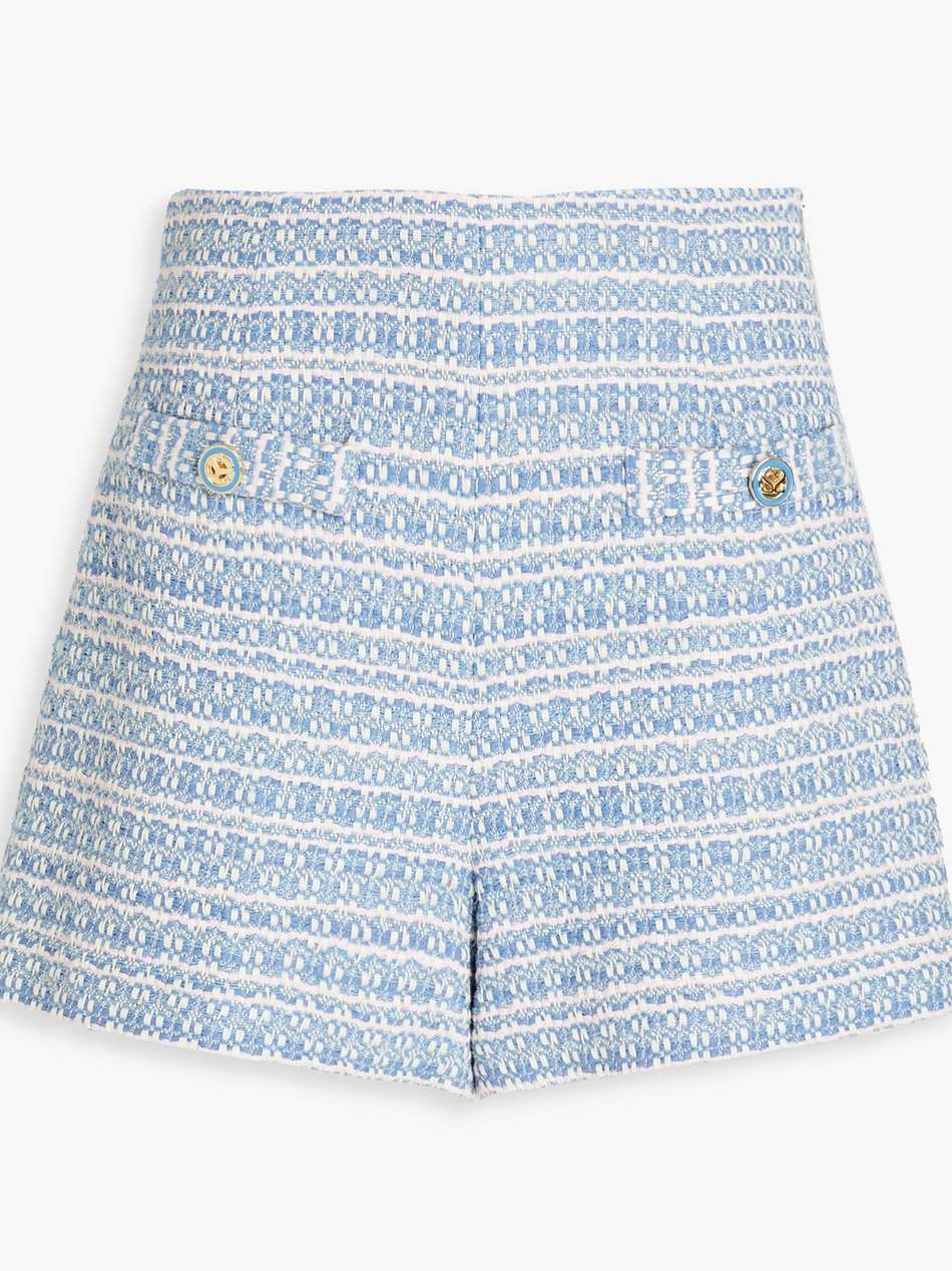cotton-blend tweed shorts