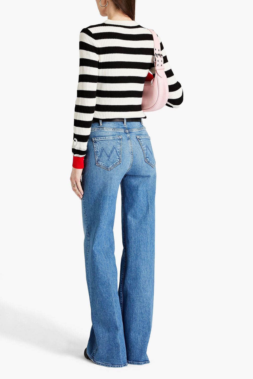 BOUTIQUE MOSCHINO Striped ribbed cotton sweater