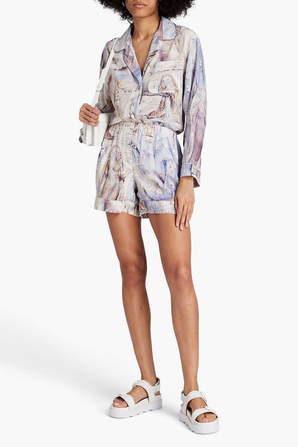 MCQUEEN Printed silk crepe de chine shirt
