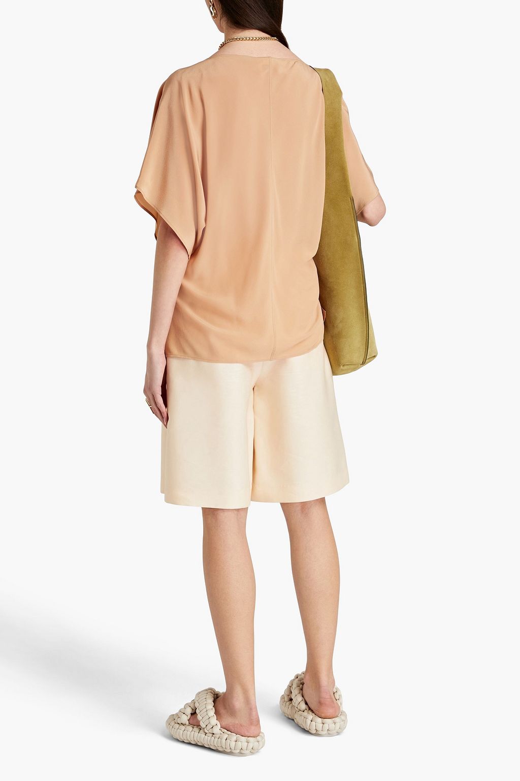 CHLOÉ Draped silk crepe de chine top