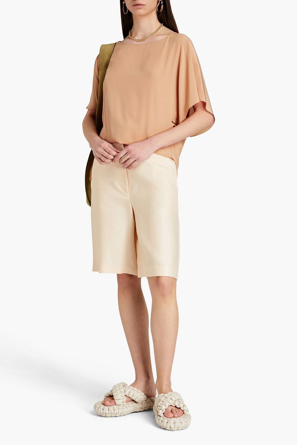 CHLOÉ Draped silk crepe de chine top