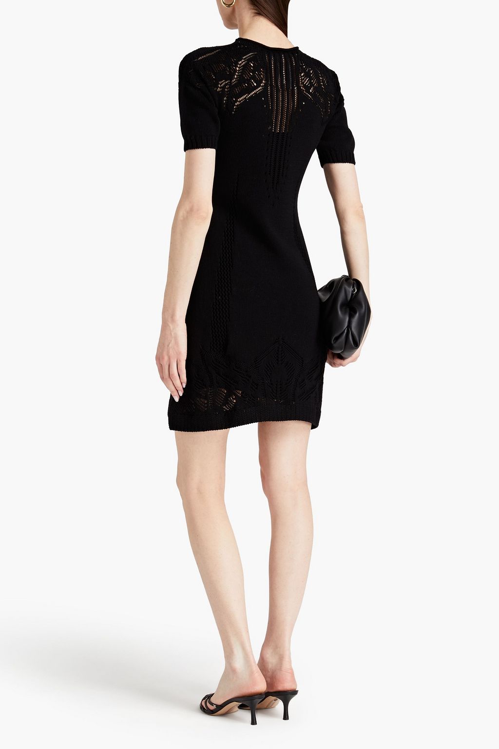 ALBERTA FERRETTI Crochet-knit cotton mini dress