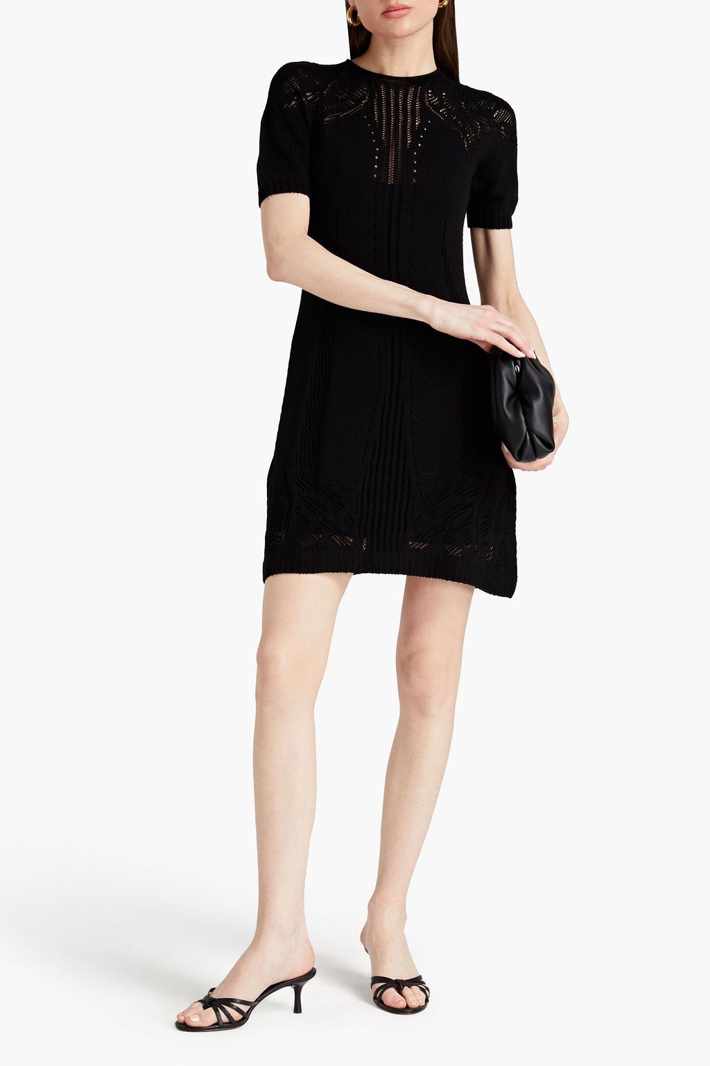 ALBERTA FERRETTI Crochet-knit cotton mini dress