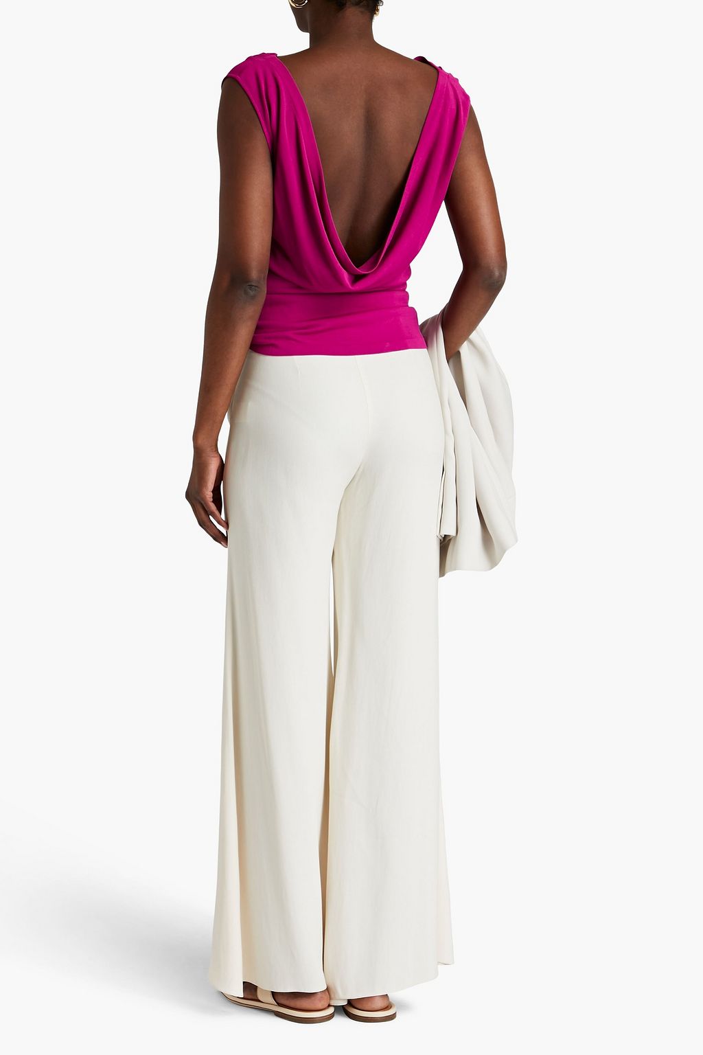 ALBERTA FERRETTI Open-back draped knitted top