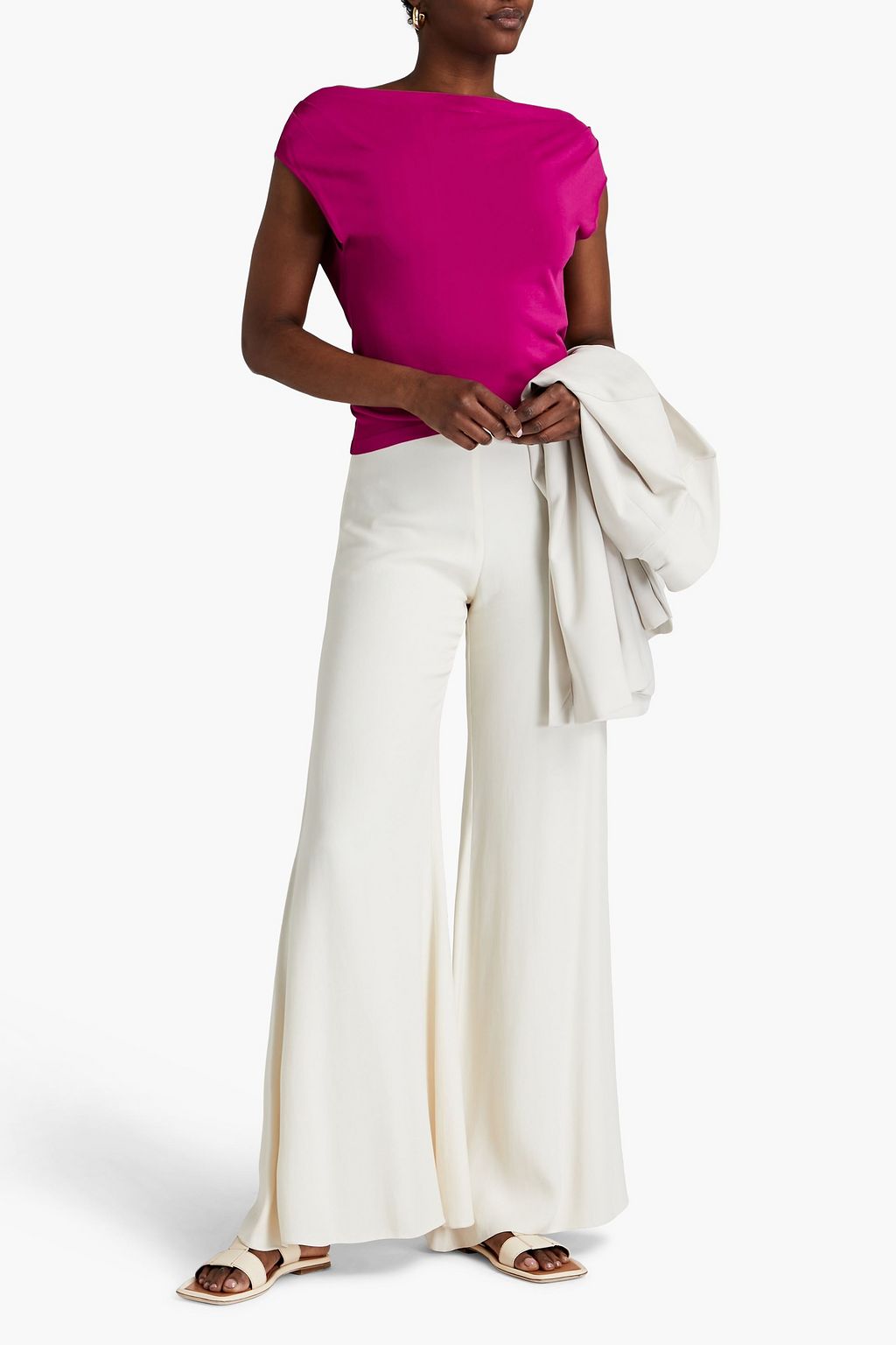 ALBERTA FERRETTI Open-back draped knitted top