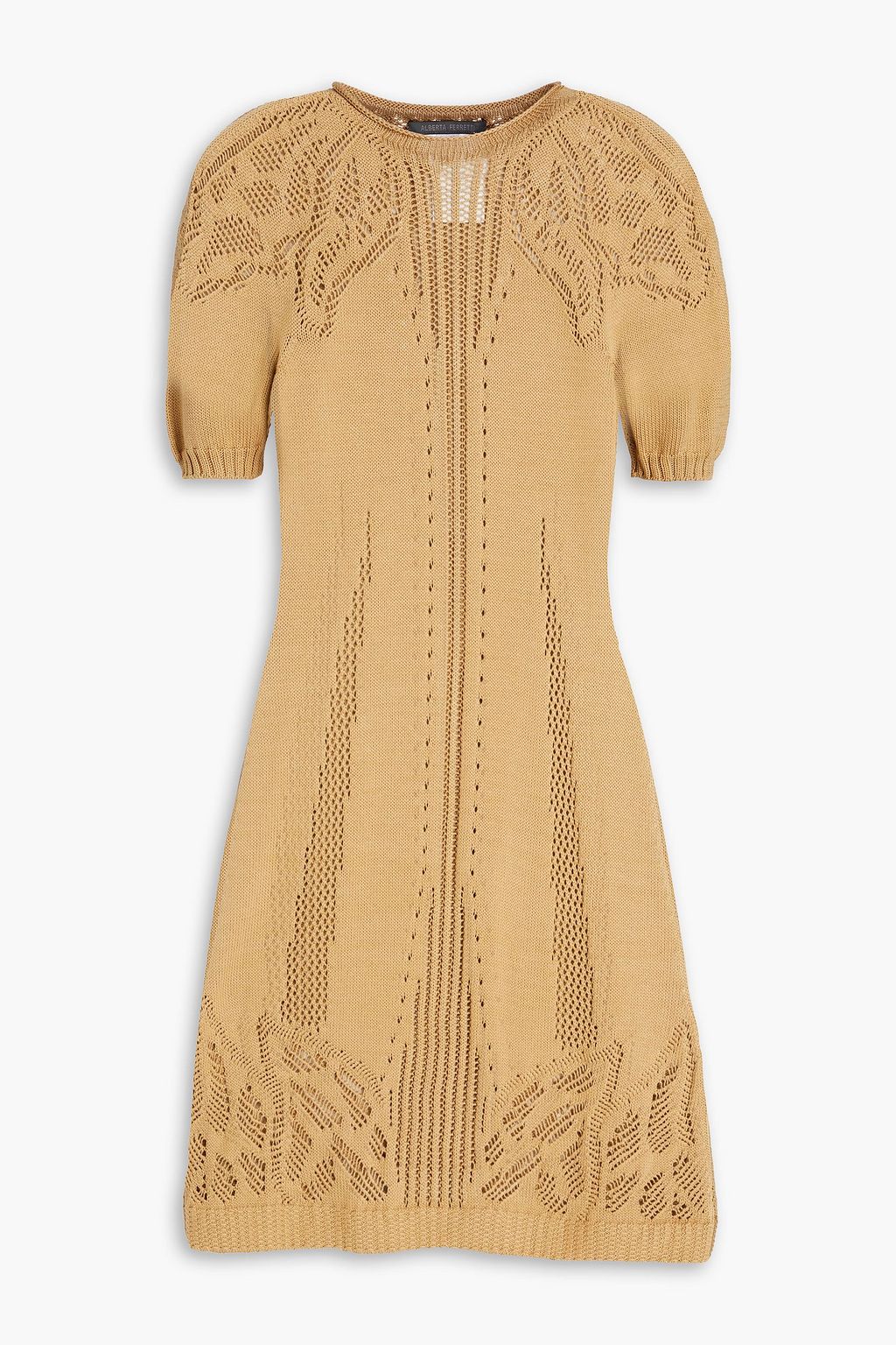 ALBERTA FERRETTI Crochet-knit cotton mini dress | THE OUTNET
