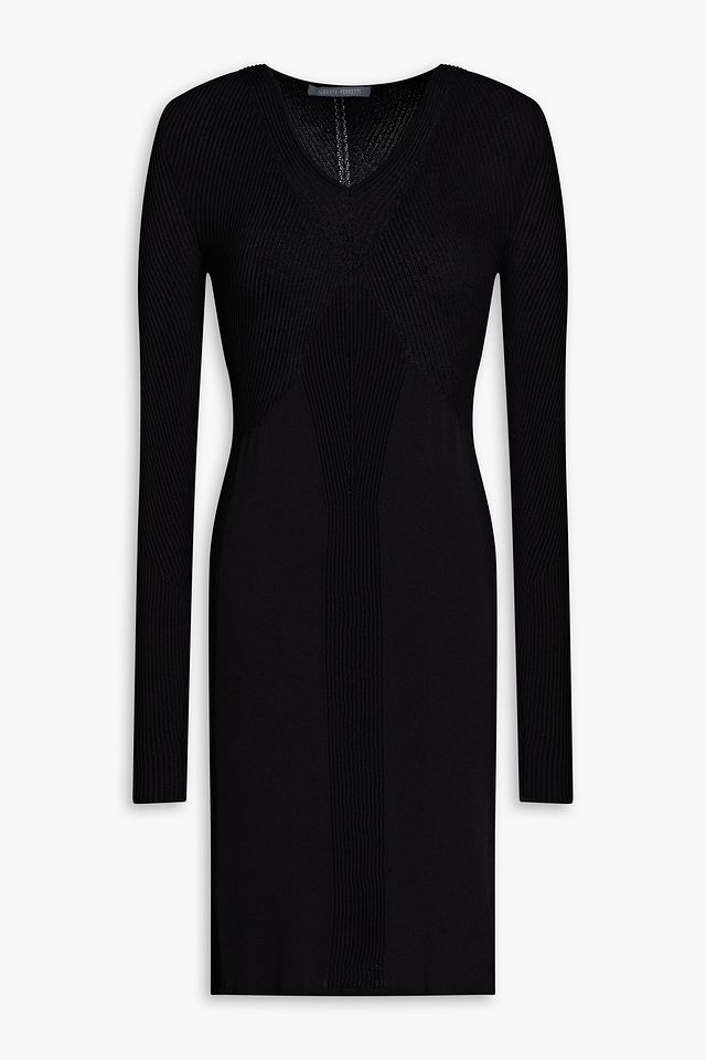 Ribbed-knit mini dress
