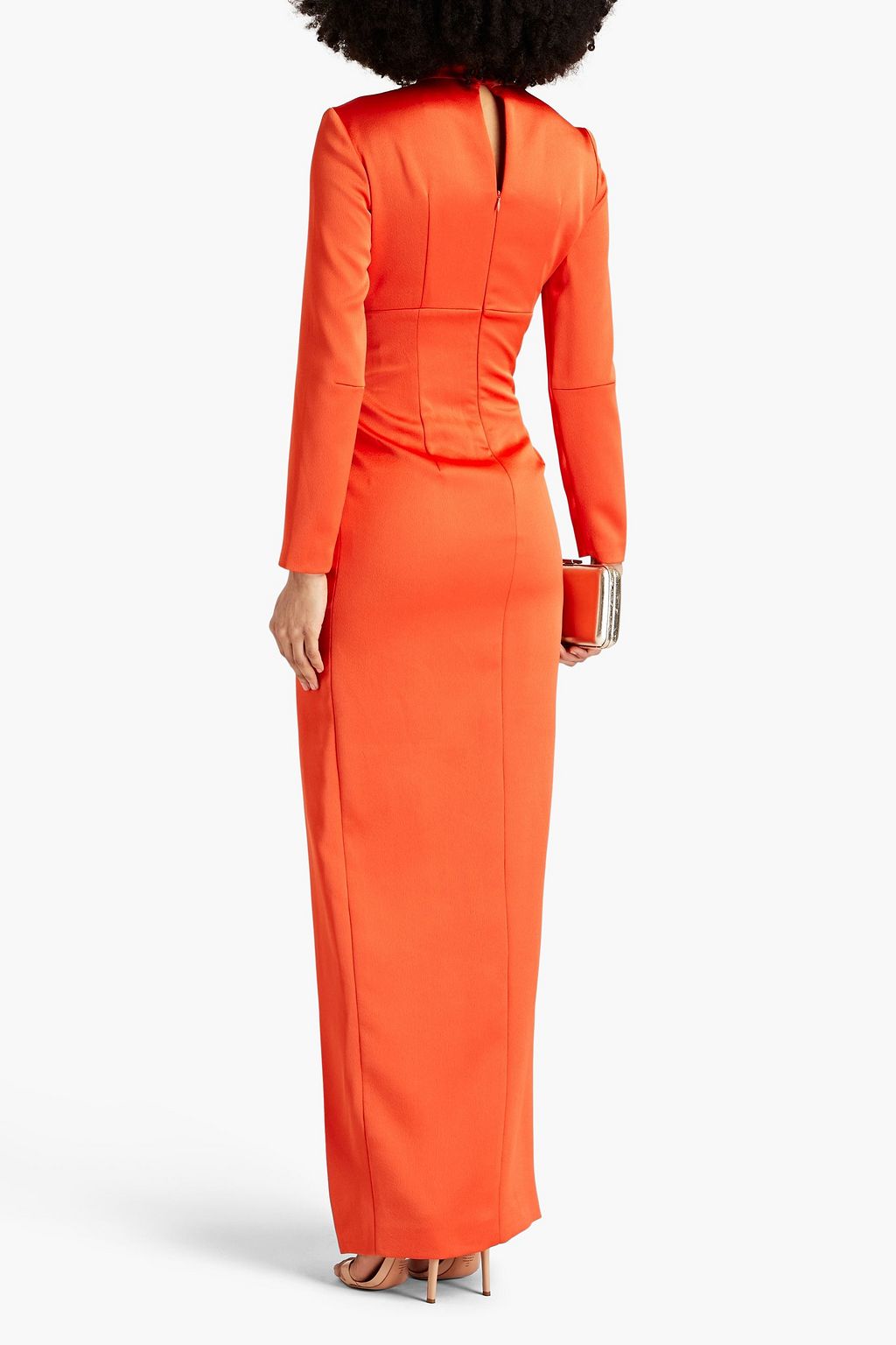 RASARIO Maxikleid aus Satin mit Falten