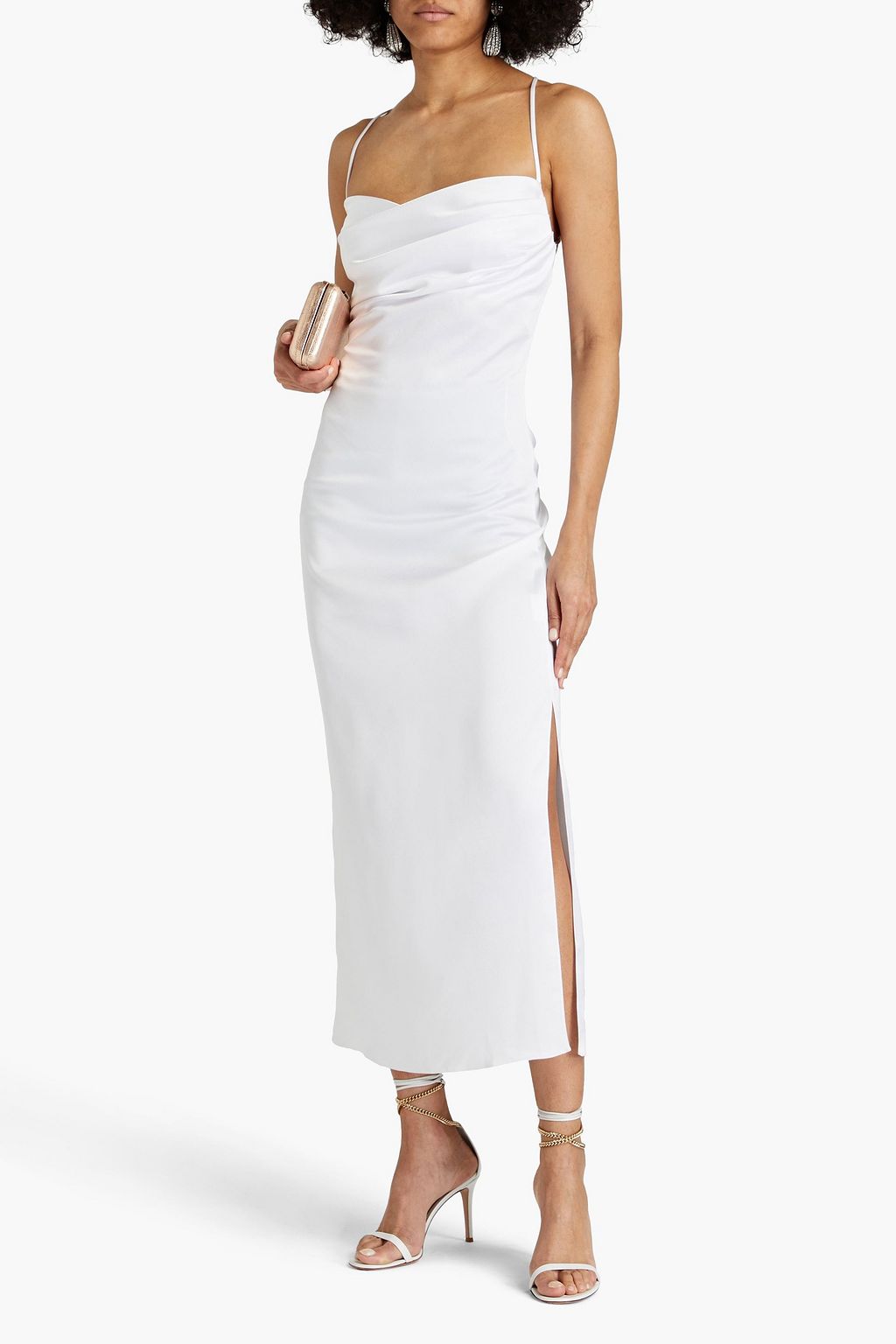 RASARIO Draped satin midi dress