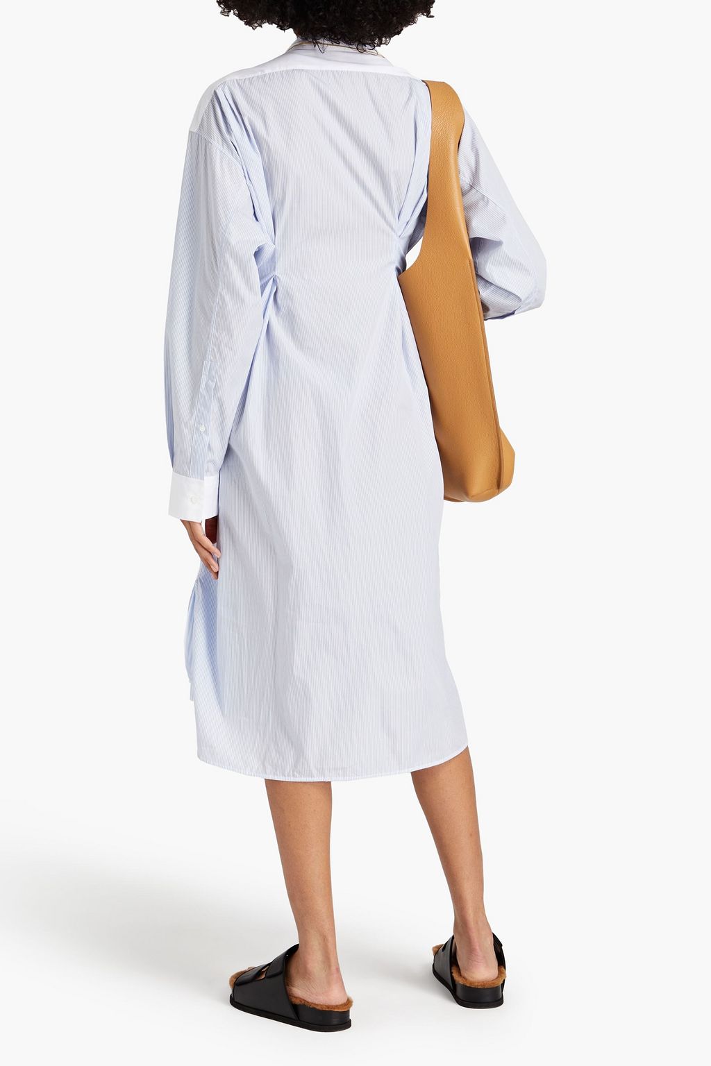 LOEWE Striped cotton-poplin midi shirt dress